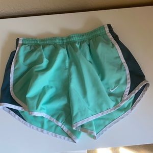 mint green and grey nike shorts!